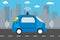 Autonomous car and internet of things iot concept self-driving c