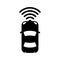 Autonomous car / self-driving car  /view from above/ icon illustration