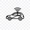 Autonomous car vector linear icon isolated on transparent background, Autonomous car transparency concept can be used for web and