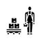 autonomous cart glyph icon vector illustration