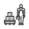 autonomous cart line icon vector illustration
