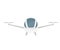 Autonomous driverless aerial vehicle flying, electric vertical takeoff and landing aircraft logo design. Autonomous aircraft.
