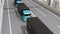 Autonomous electric trucks and VTOL drones platooning on highway