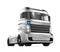 Autonomous hybrid truck on white background