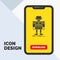 autonomous, machine, robot, robotic, technology Glyph Icon in Mobile for Download Page. Yellow Background