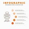 autonomous, machine, robot, robotic, technology Infographics Template for Website and Presentation. Line Gray icon with Orange
