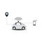 Autonomous self driving car vector image design illustration