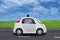 Autonomous self-driving driverless vehicle driving on the road