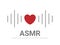Autonomous sensory meridian response, ASMR logo or icon. Heart shape and sound waves as a symbol of enjoying sounds, whisper or