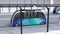 Autonomous shuttle bus driving in bus station