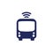 autonomous shuttle bus icon, driverless transport