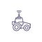 Autonomous tractor, agrimotor vector line icon