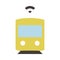 Autonomous train or subway - Flat colored icon - yellow