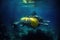 autonomous underwater vehicle exploring deep sea environment
