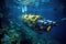 autonomous underwater vehicle exploring deep sea environment