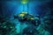 autonomous underwater vehicle exploring ocean depths