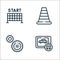 autoracing line icons. linear set. quality vector line set such as game, gear, traffic cone