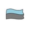 Autosexual flag doodle icon, vector illustration