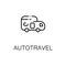 Autotravel flat icon or logo for web design.
