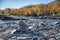 Autum Abisko Canyon River Abiskojakka National Park, Norrbottens, Norrbottens Lapland landscape north of Sweden