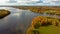 Autumn Aerial Landscapeof Old Koknese Castle Ruins and River Daugava Located in Koknese Latvia.