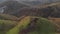 Autumn aerial view of a golden forest in the mountains, at Dumesti, Apuseni Mountains