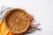 Autumn aesthetic concept. Top view photo of empty wicker basket and plaid on isolated white background