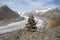 Autumn Aletsch Glacier and Mani Stones, Switzerland