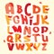 Autumn alphabet vector letters set