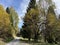 The autumn ambience of hiking trails and tourist-recreational walkways on the slopes of the Swiss Alps, Ilanz - Canton of Grisons