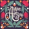 Autumn is awesome, hand lettering typography modern poster design