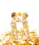 Autumn Baby Kids, Yellow Leaf Gift, Children Present on White