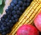 autumn backdrop with typical seasoned fruits