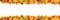 Autumn background. Banner with fall autumn leaves. Frame with leaves on white background. Garland with foliage of maple, rowan and