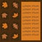 Autumn background, frame, outlines bright maple leaves, dark background, design for autumn season