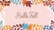Autumn background with leaves and lettering hello fall. Fall vector background in trendy style. Seasonal banner or greeting card