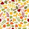Autumn background with leaves seamless pattern
