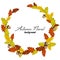 Autumn background with oak leaves leaves and acorns frame
