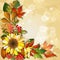 Autumn background with sunflower