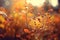 Autumn Background with warm sunlight filters through the leaves AI Generated Illustration