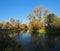 Autumn on the banks of the Istra river, Russia, view 2