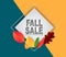 Autumn banner design concept. Fall sale promo template on bue and yellow background.