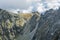 Autumn beautiful mountain landscapes. A visible trail leading to the Krzyzne Pass, the final section of the popular Orla perc trai