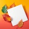 Autumn blank paper card mockup