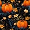 Autumn Bliss: Pumpkin Patch & Floral Seamless Pattern