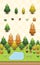 Autumn Boreal Forest Plants Set