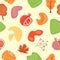 Autumn bounty abstract seamless pattern