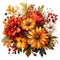 Autumn Bouquets PNG Clipart, Fall Flowers Instant Download