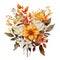 Autumn Bouquets PNG Clipart, Fall Flowers Instant Download