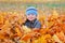 Autumn boy portrait shoot in the garden